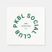 Groen PKBL Social Club Crest Pickleball Servet (Voorkant)