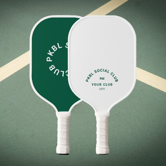 Groen PKBL Social Club Monogram Crest Pickleball Paddle