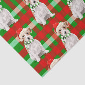 Groen Plaid met Jack Russell Terrier Kerstmis Tissuepapier (Detail)