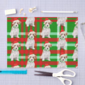 Groen Plaid met Jack Russell Terrier Kerstmis Tissuepapier (Craft)