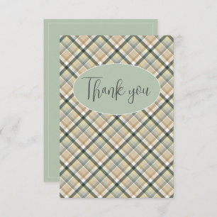 Groen Plaid Modern Bedankkaart