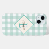 Groen Plaid, Monogram Case-Mate iPhone Case (Achterkant (horizontaal))