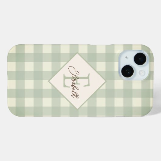 Groen Plaid, Monogram Case-Mate iPhone Case (Achterkant (horizontaal))