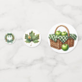 GROEN PLAID PATTERN HERFST HERFST THEMA ITEMS CONFETTI (Voorkanten)