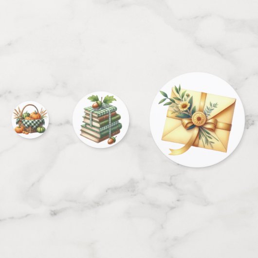 GROEN PLAID PATTERN HERFST HERFST THEMA ITEMS CONFETTI (Achterkanten)