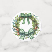 GROEN PLAID PATTERN HERFST HERFST THEMA ITEMS CONFETTI (Kleine voorkant)