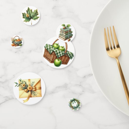 GROEN PLAID PATTERN HERFST HERFST THEMA ITEMS CONFETTI (Groep)