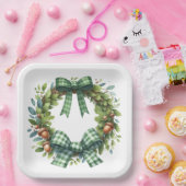 GROEN PLAID PATTERN HERFST HERFST THEMA ITEMS PAPIEREN BORDJE (Feest)