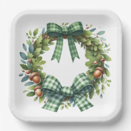 GROEN PLAID PATTERN HERFST HERFST THEMA ITEMS PAPIEREN BORDJE