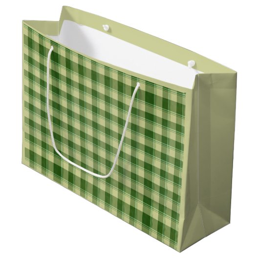 Groen Plaid Saint Patrick's dag Groot Cadeauzakje (Voorkant Gekanteld)
