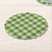 Groen Plaid Saint Patrick's dag Kartonnen Onderzetters (Gekanteld)