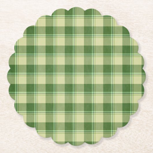 Groen Plaid Saint Patrick's dag Kartonnen Onderzetters (Voorkant)