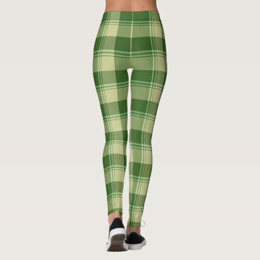Groen Plaid Saint Patrick's dag Leggings (Achterkant)