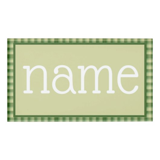 Groen Plaid Saint Patrick's dag Naambadge (Voorkant)