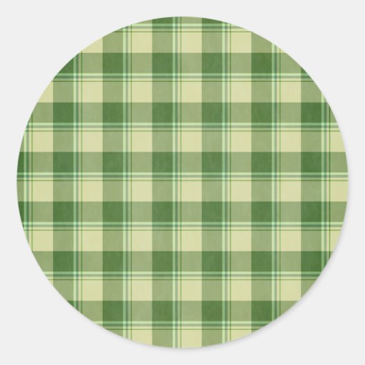 Groen Plaid Saint Patrick's dag Ronde Sticker (Voorkant)