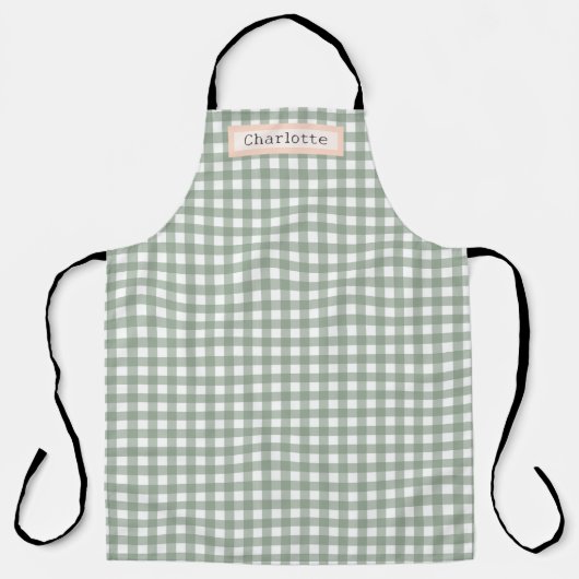 Groen Plaid Schattige Gepersonaliseerd Schort (Voorkant)