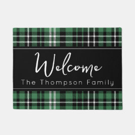 Groen Plaid Welkom Monogrammed Familienaam Doorm Deurmat