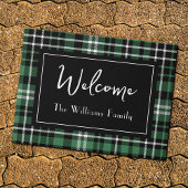 Groen Plaid Welkom Monogrammed Familienaam Doorm Deurmat