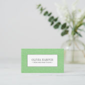 Groen | Plain Elegant Linen Watch Professional Visitekaartje (Staand voorkant)
