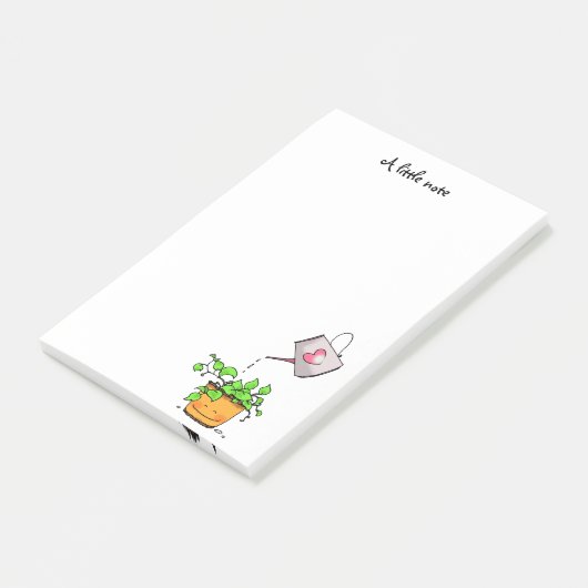 Groen plant en water post-it® notes (Schuin)