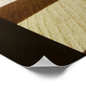 Groen plant, gegoten op bruin houten tafel poster (Hoek)