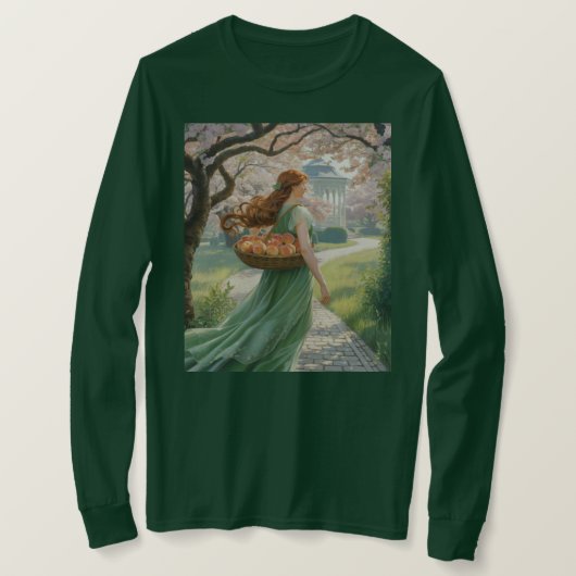 Groen Plant Lady T-shirt met lange mouwen (Design voorkant)