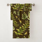 Groen Plant leest Patroon Bad Handdoek (Insitu)