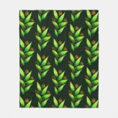 Groen Plant Lover Waterverf Patroon Fleece Deken (Voorkant)