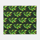 Groen Plant Lover Waterverf Patroon Fleece Deken (Voorkant (Horizontaal))