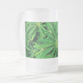 Groen plant matglas bierpul (Voorkant links)