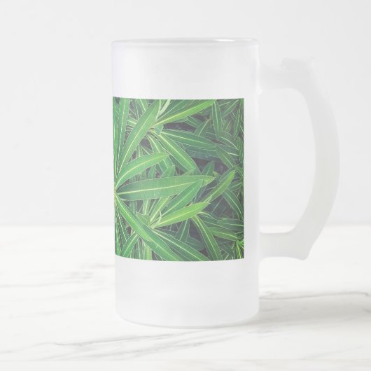 Groen plant matglas bierpul (Rechts)