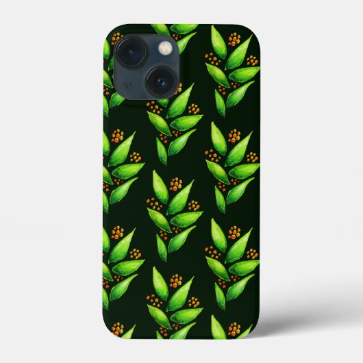 Groen Plant met Waterverf van bessen Case-Mate iPhone Case (Achterkant)