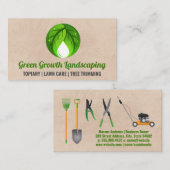 Groen Plant Moderne Logo | landschapstools Visitekaartje (Voorkant / Achterkant)