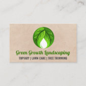 Groen Plant Moderne Logo | landschapstools Visitekaartje (Voorkant)