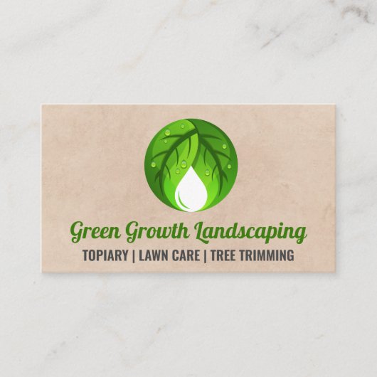 Groen Plant Moderne Logo | landschapstools Visitekaartje (Voorkant)