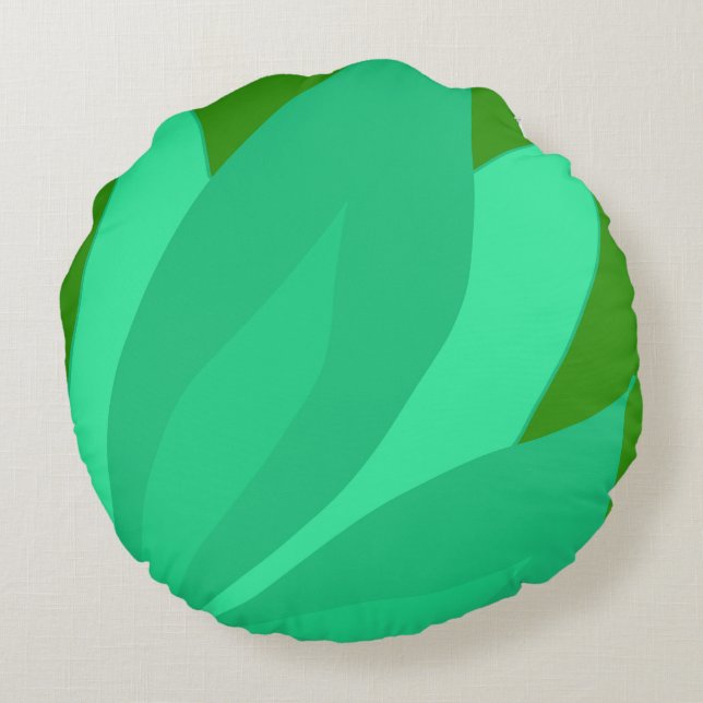 Groen Plant Rond Kussen (Achterkant)