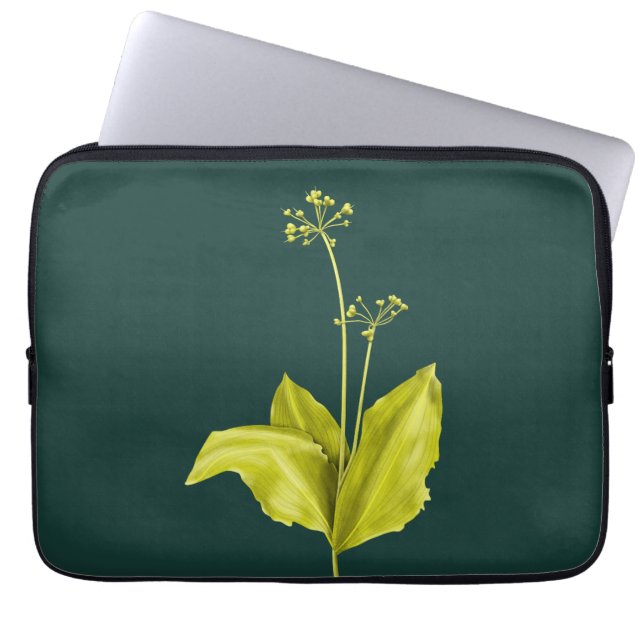 Groen Plant Wilde knoflook Botanisch Laptop Sleeve (Voorkant)