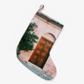 GROEN PLANTEN BESIDE BROWN WOODEN DEUR KLEINE KERSTSOK (Voorkant (Hangend))