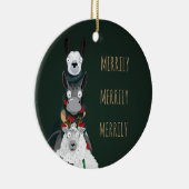 Groen plezier "Merrily Merrily" Winterdieren Keramisch Ornament (Rechts)