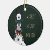 Groen plezier "Merrily Merrily" Winterdieren Keramisch Ornament (Links)