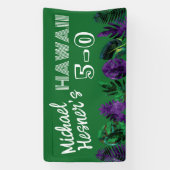 Groen, Plum Hawaii 5-0 50ste verjaardagsfeestje Spandoek (Verticaal)