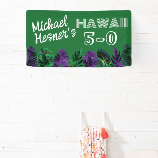 Groen, Plum Hawaii 5-0 50ste verjaardagsfeestje Spandoek (Insitu)