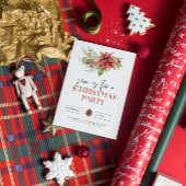 Groen Poinsettia Kerstfeest uitnodiging