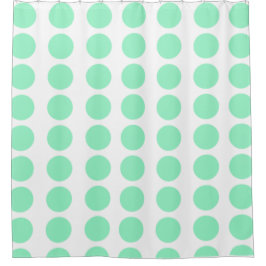 Groen poka Dots Design Douchegordijn