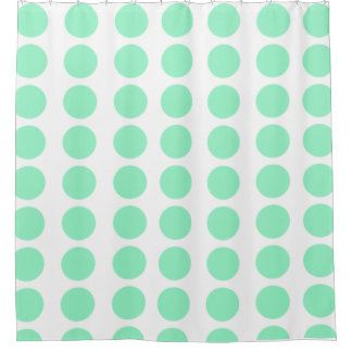Groen poka Dots Design Douchegordijn