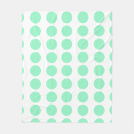 Groen poka Dots Design Fleece Deken