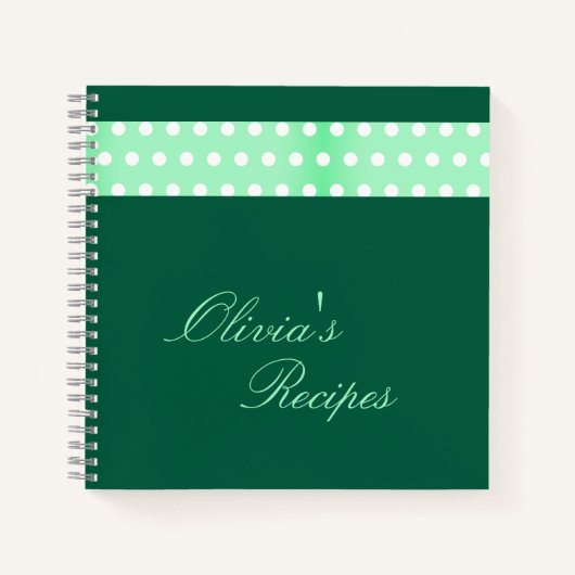 Groen Poka Stippen Recept Notitieboek (Voorkant)