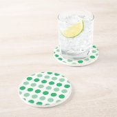 Groen pokkenpatroon zandsteen onderzetter (Zijkant)