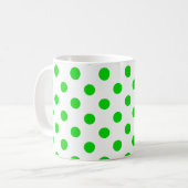 Groen Polka Dots Pattern on White Background Koffiemok (Voorkant links)