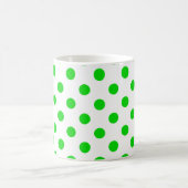 Groen Polka Dots Pattern on White Background Koffiemok (Center)